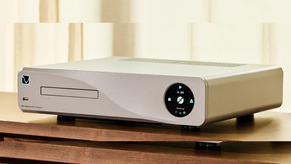 Üst düzey Hi-Fi CD çalar cihazının yakın çekim görüntüsü