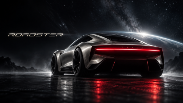 Tesla Roadster'ın yeni tanıtım görselinden bir kare