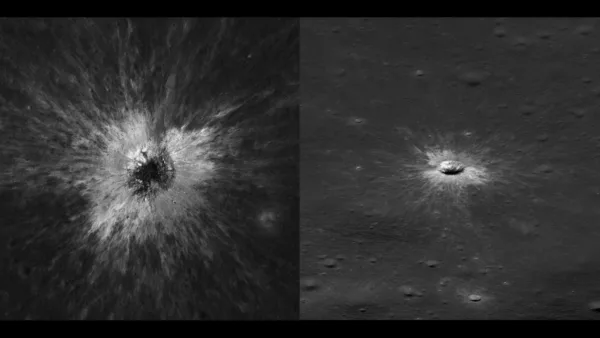 NASA'nın Ay'da tespit ettiği yeni çarpma krateri görüntüsü