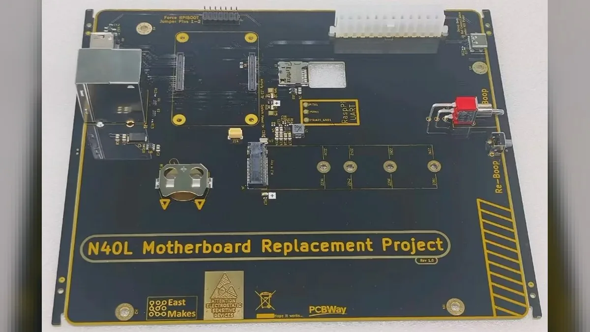 Sarı siyah özel Raspberry Pi anakartı HP sunucu içinde