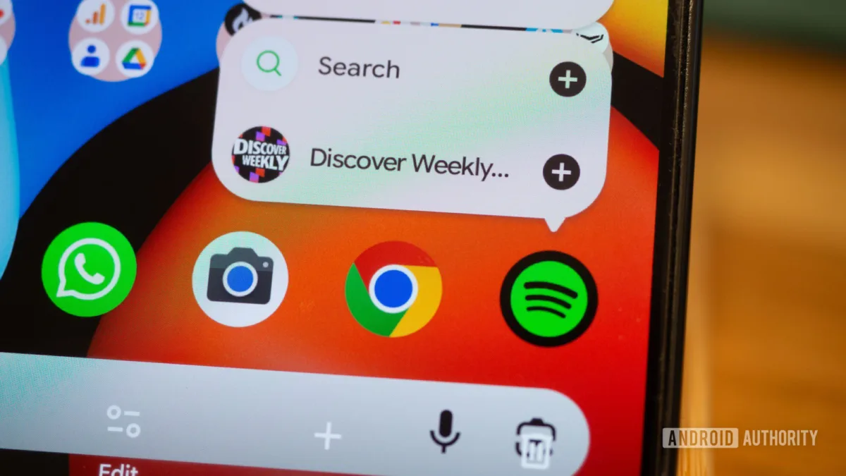 Spotify uygulaması ekranında müzik albüm listesi