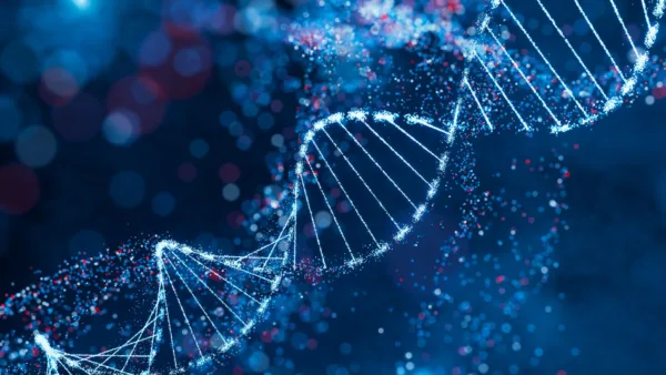 Test tüpünde DNA ipliklerinden oluşan moleküler yapı