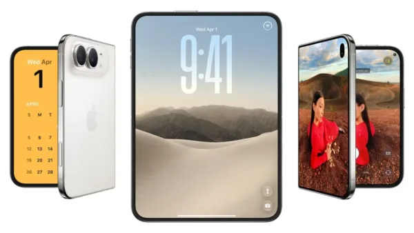 Apple Store vitrininde sergilenen katlanabilir iPhone Duo