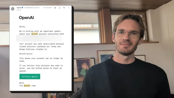 PewDiePie'nin evde çalışan yapay zeka modeli ekranı