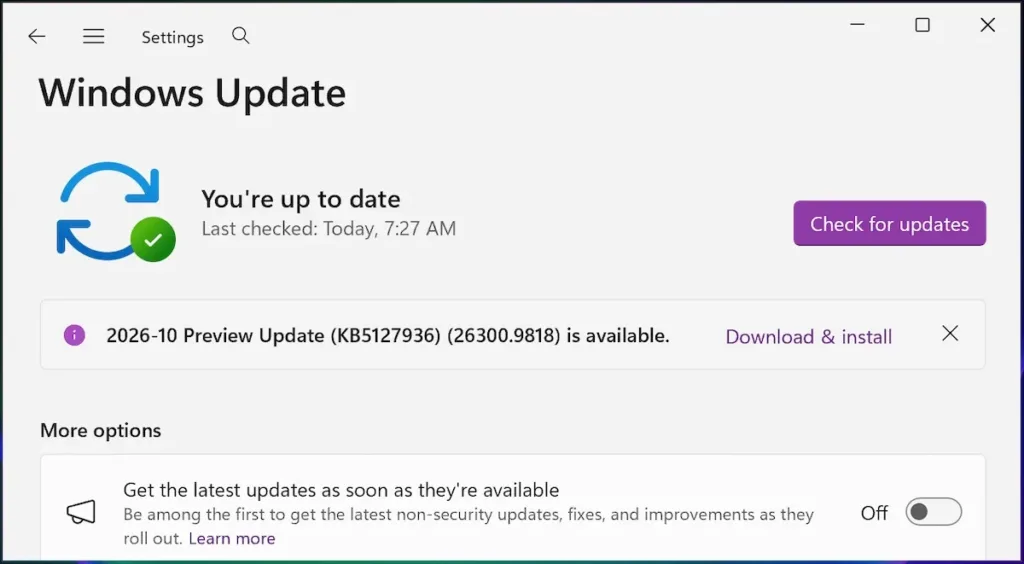 Windows 11 KB5127936 preview update (BleepingComputer)