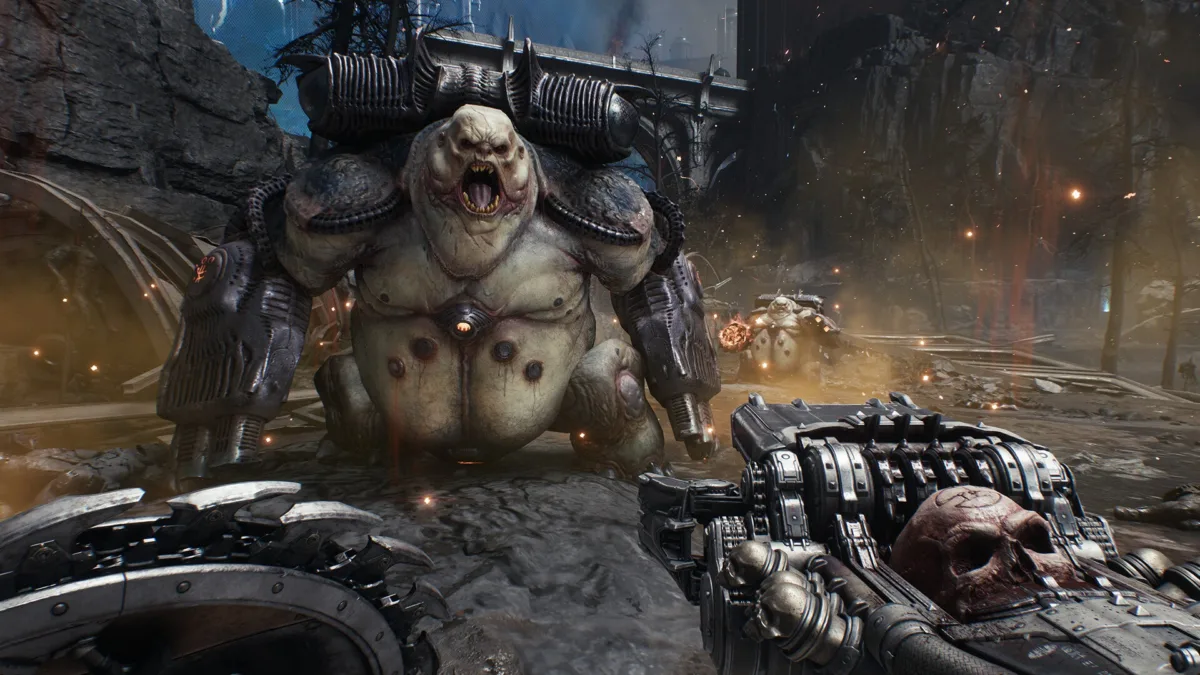 Doom The Dark Ages oyunundan bir savaş sahnesi