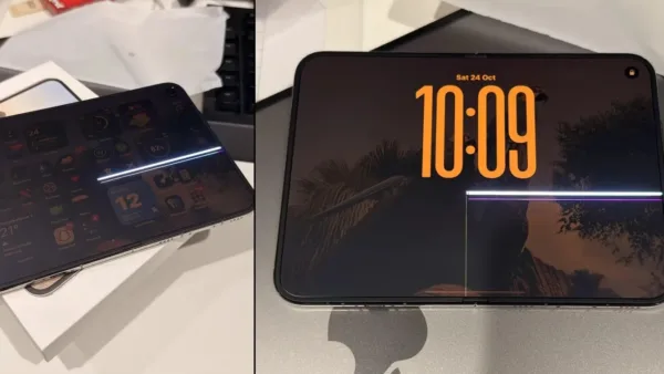 Çatlamış ekranlı katlanabilir iPhone Duo cihazı