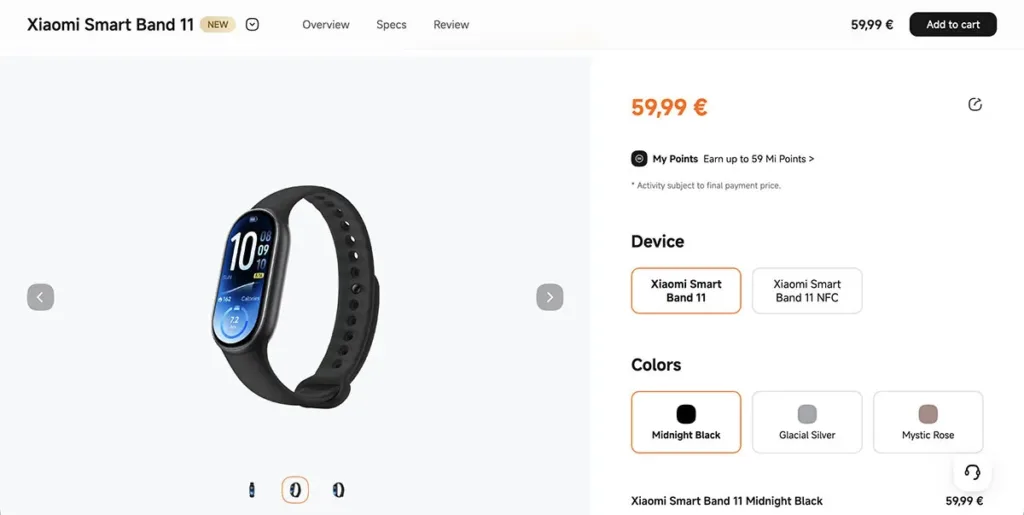 xiaomi smart band 11 buying page xiaomi spain website